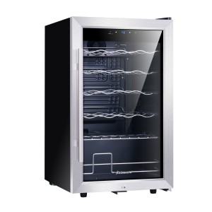 24 Bottle Wine Cooler 2.4 Cu.ft Free Standing 24 Bottle Wine Fridge with Glass Door with Concealed Handle